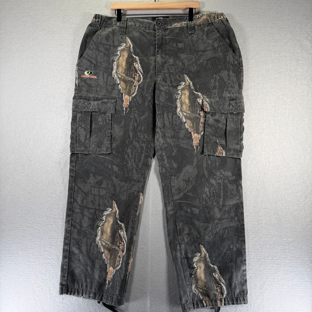 Mossy Oak Eclipse Camo Cargo Pants Menswear‎ Distressed Utility Hunting XL